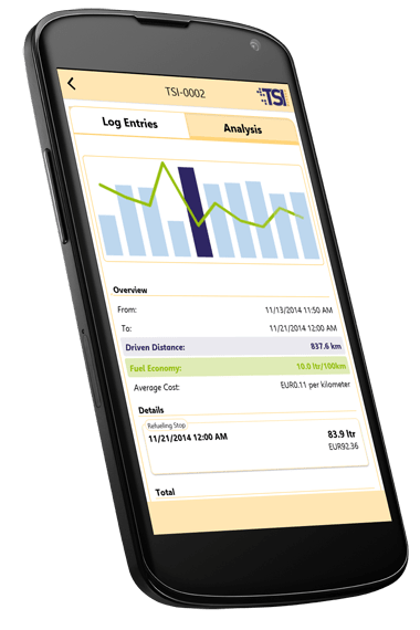 Conveniently maintain your fuel log with the TSI Connect smartphone app