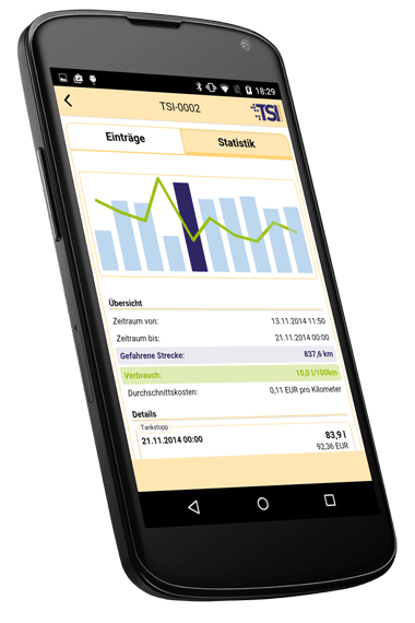 Führen Sie Ihre Tankbuch bequem mit der TSI Connect Smartphone App