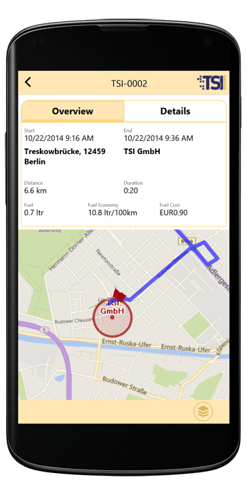 Your driver's log always at hand with the TSI Connect smartphone app